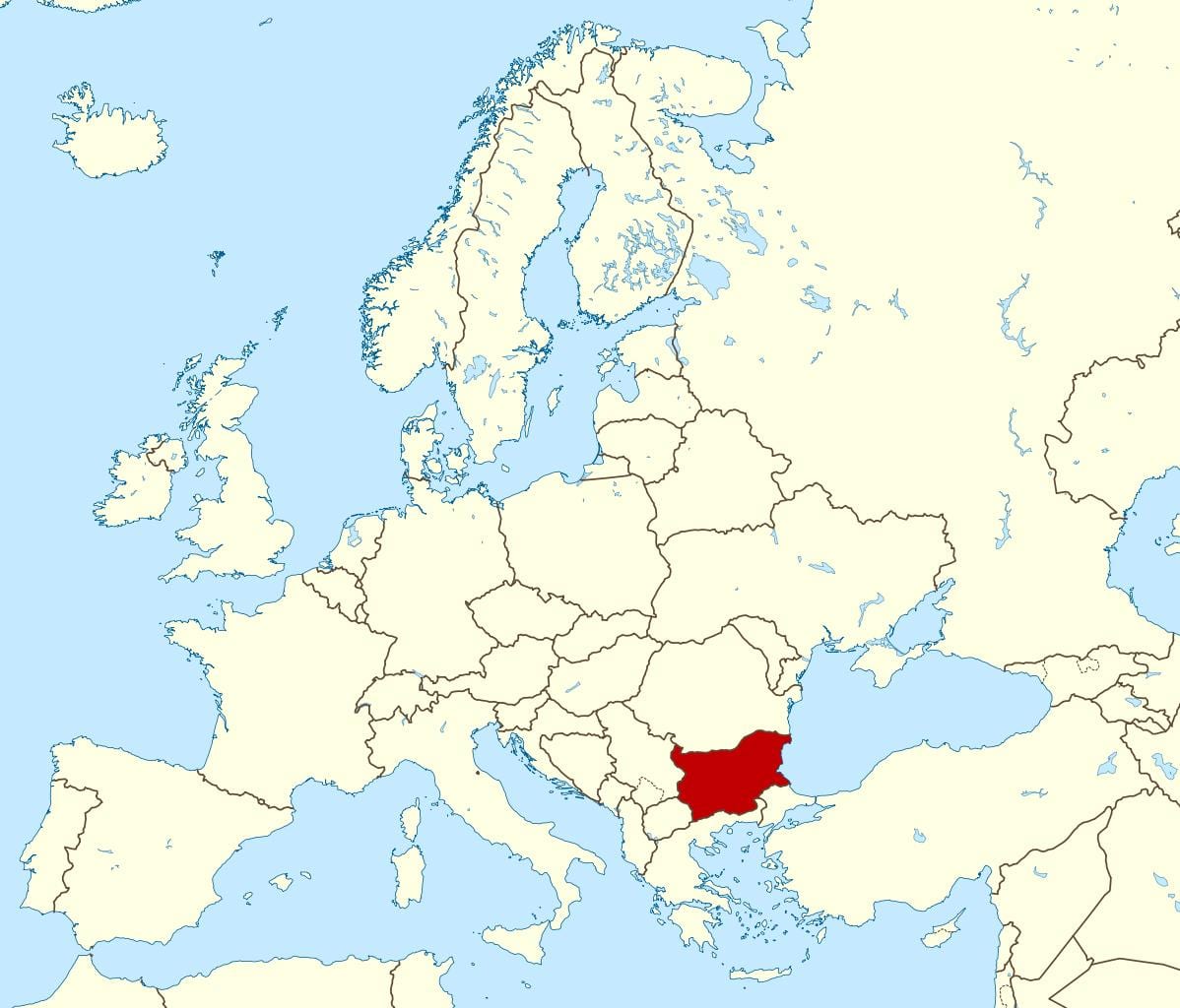 mapa do mundo mostrando Bulgaria