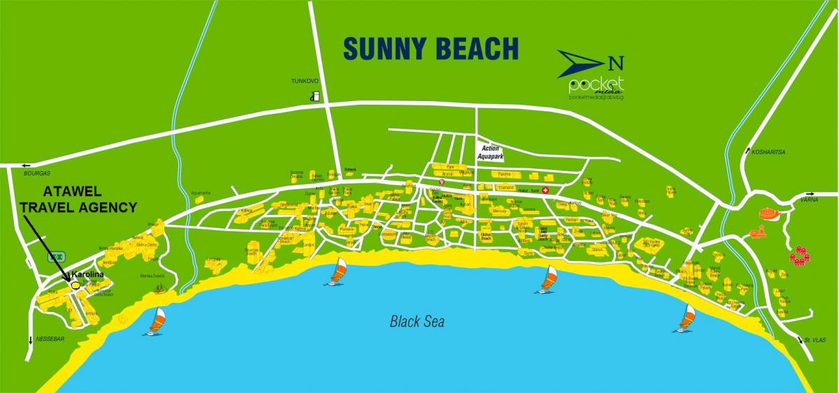 mapa Bulgaria sunny beach