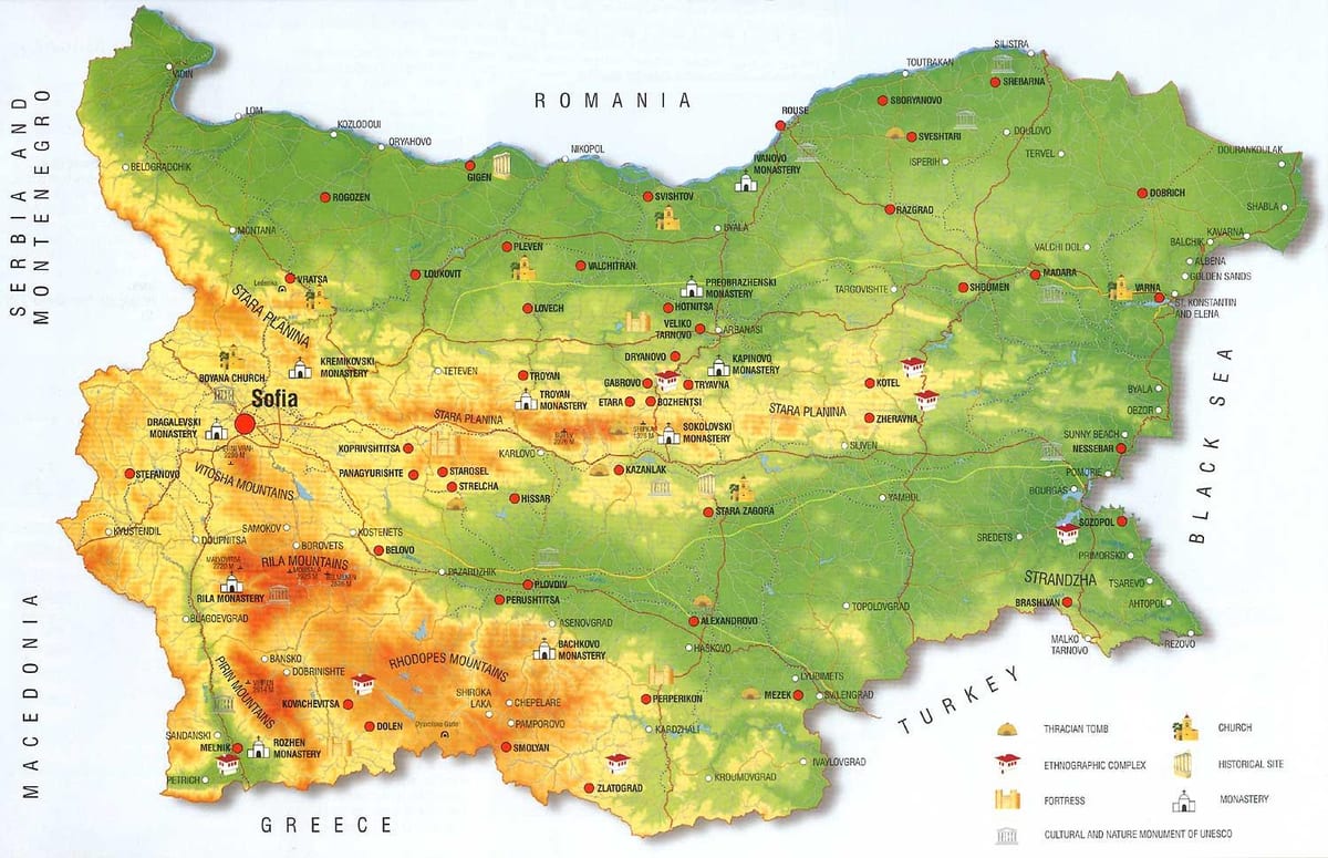 Lev montañas mapa