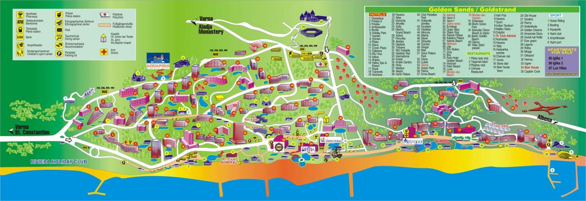 praia de ouro Bulgaria mapa