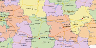 Mapa de Bulgaria política