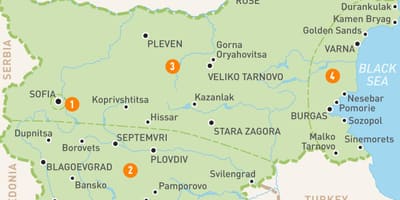 Bulgaria rexións mapa