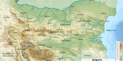 Mapa de Bulgaria xeografía