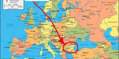 Mapa Bulgaria países veciños