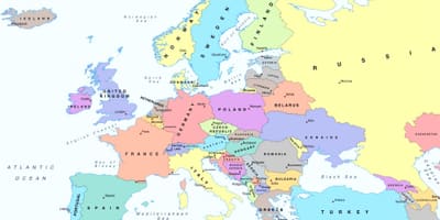 Mapa de europa mostrando Bulgaria