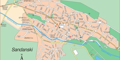 Mapa de sandanski Bulgaria